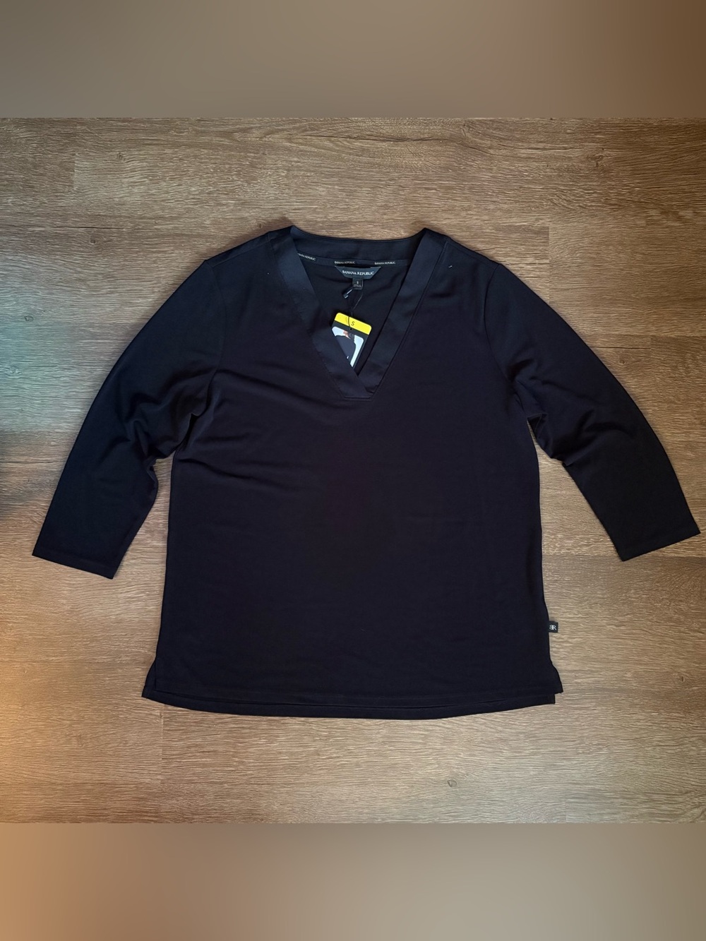 New Banana Republic Black 3/4 Sleeve Top size S